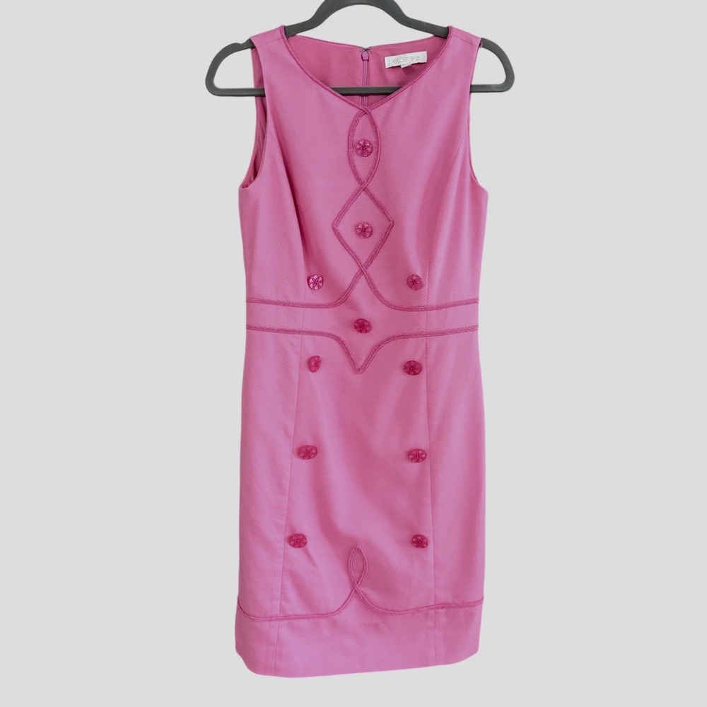 Etcetera Pink Textured Sleeveless Sheath Dress Size 4